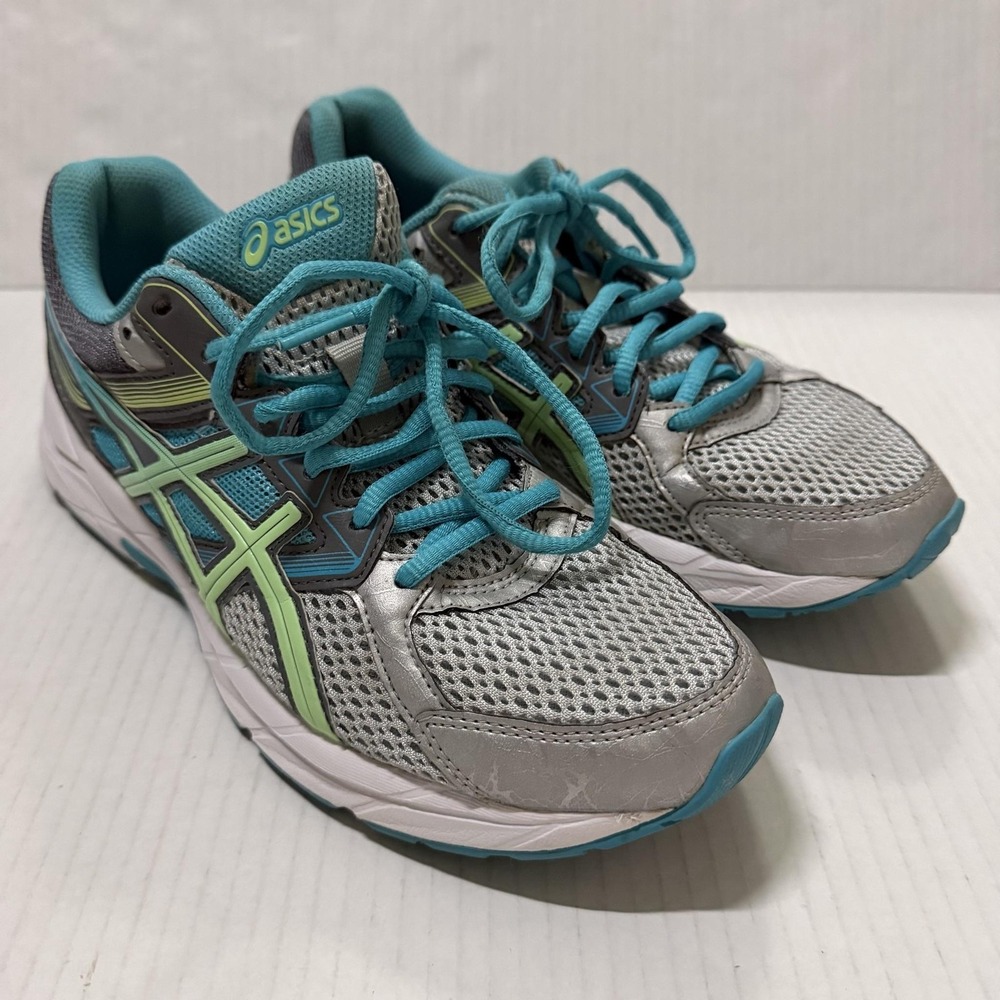 ASICS GEL-Contend 3 Shoes Womens 9 Gray Teal Mesh Running Sneakers T5F9N